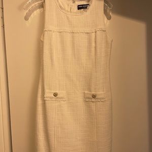 Karl Lagerfeld White Button Shift Dress